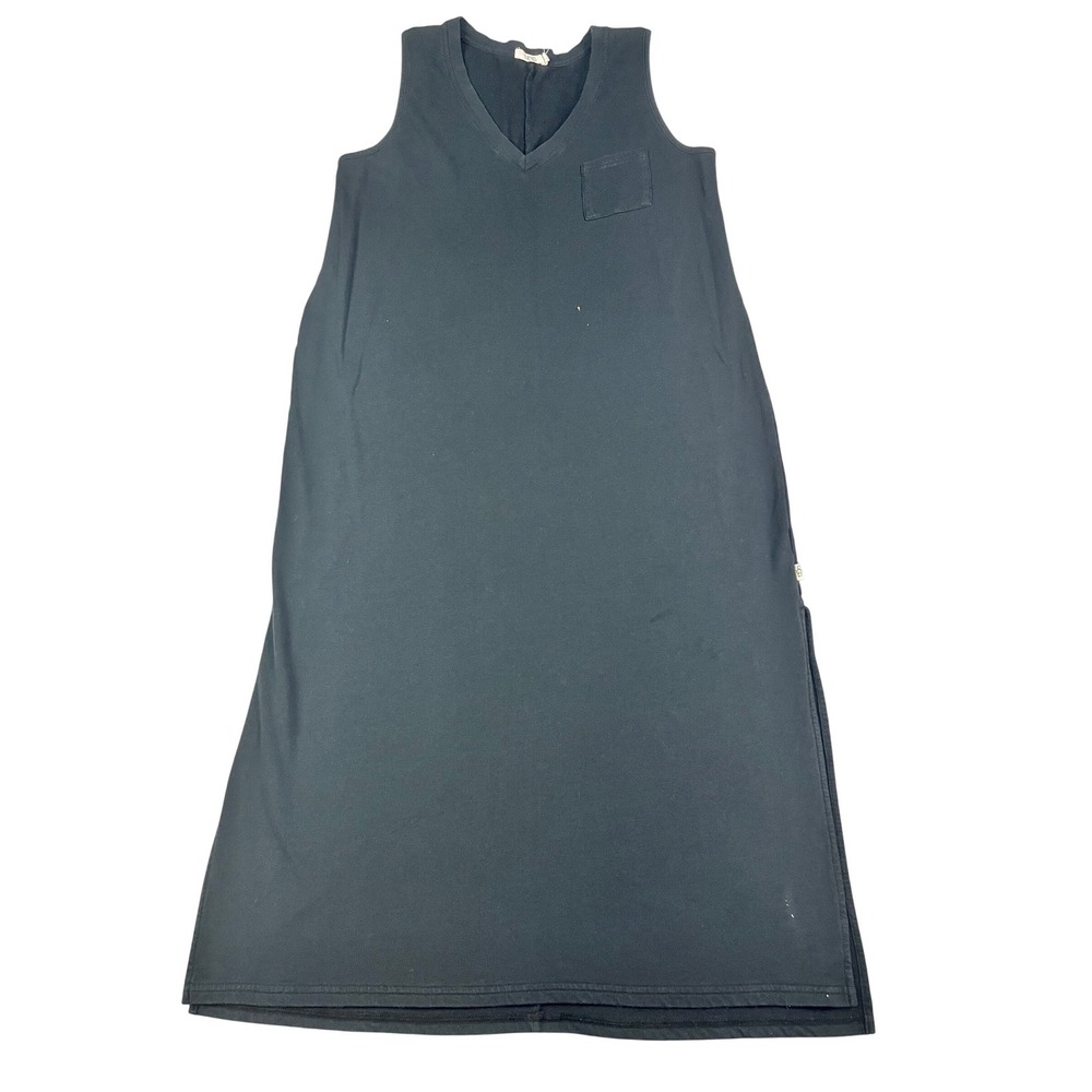 UGG Womens Black V-Neck Sleeveless Lounge Maxi Dress Size M Pocket Cotton Modal